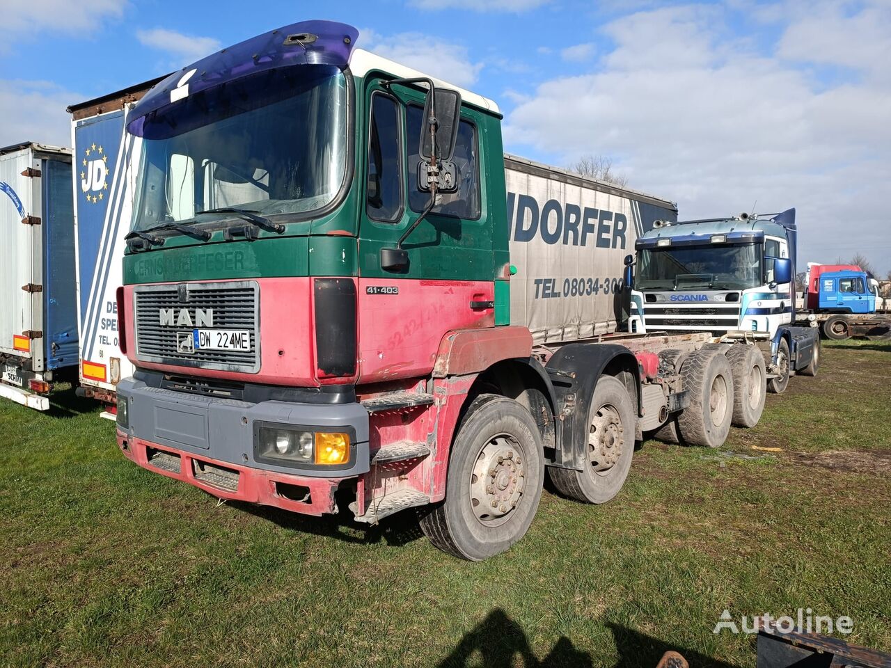 MAN 41.403, 8x4, ZF, FULL SPRING chassis truck