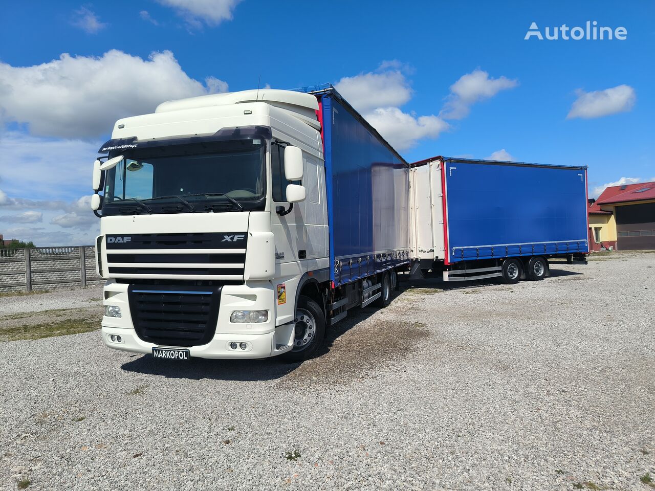 DAF XF105/460/ZESTAW PRZESTRZENNY PRZEJAZDOWY curtainsider truck + curtain side trailer