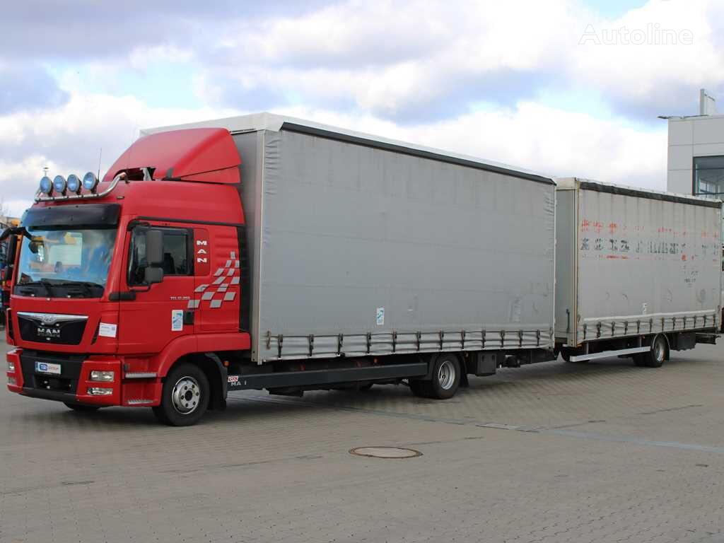 MAN TGL 12.250 curtainsider truck + curtain side trailer