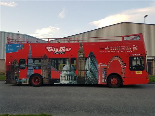 VOLVO open top sightseeing bus double decker bus