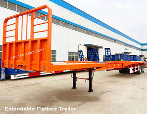 new 3 Axle 24m Extendable Flatbed Trailer for Sale in Angola flatbed semi-trailer