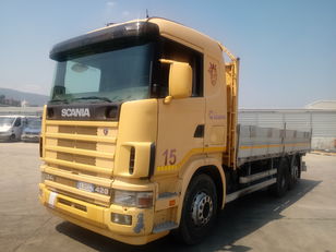 Scania 124 LB 420 flatbed truck
