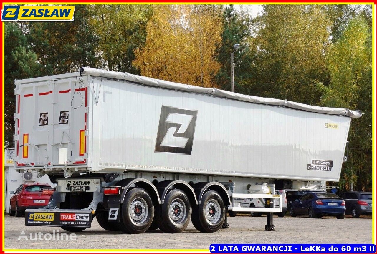 new Zasław 50 m³ - 6.190 kg LighT tipping semi-trailer 2 x GRAIN HOLE READY grain semi-trailer