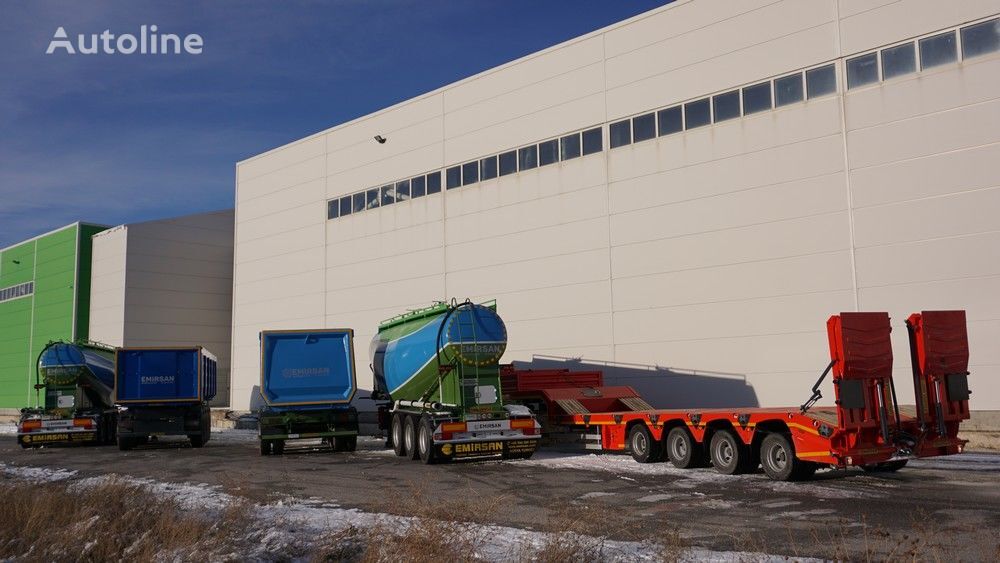 new Emirsan Immediate Delivery From Stock STEERING AXLE - HYDRAULIC RAMPS low bed semi-trailer