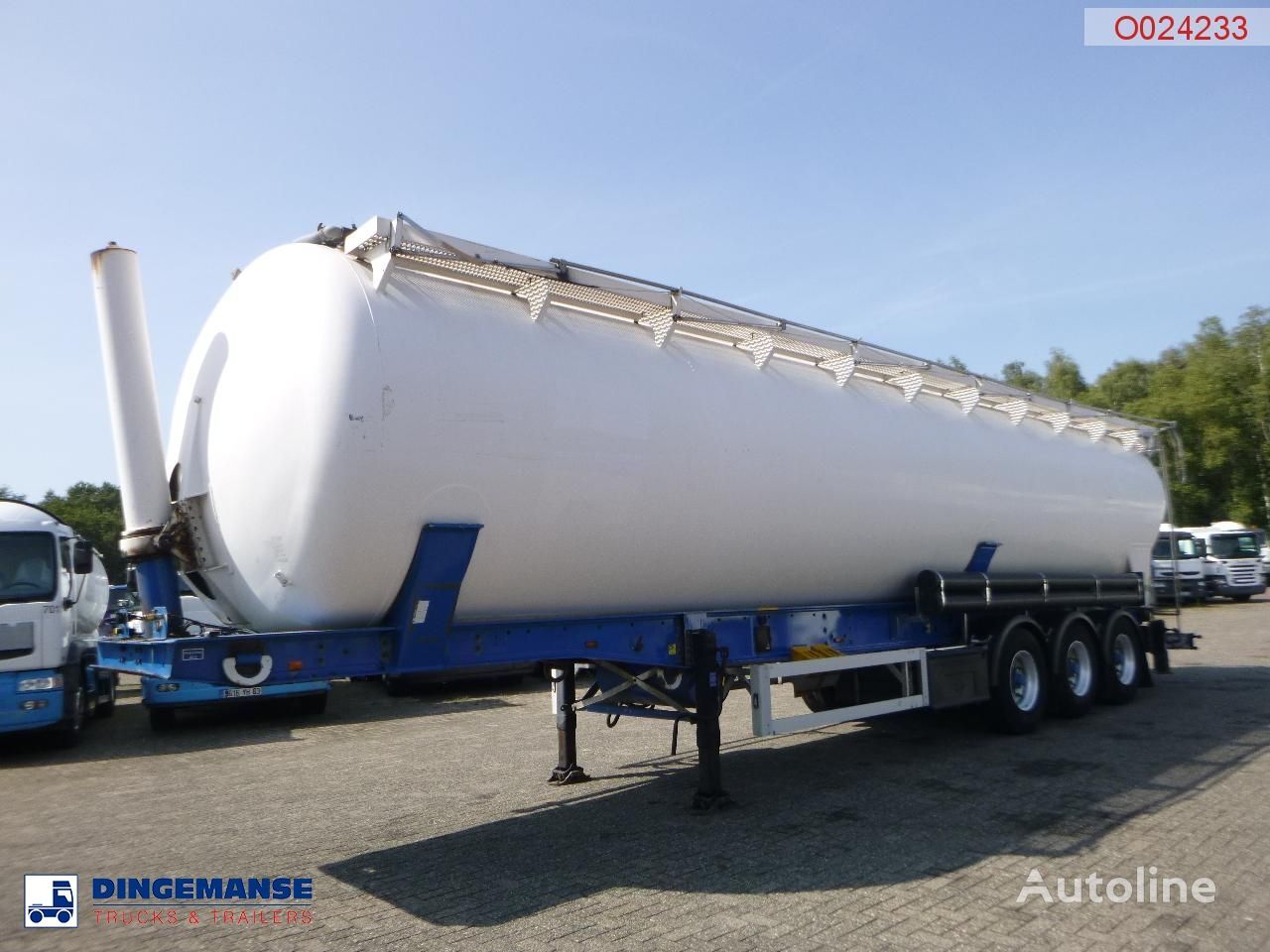 Feldbinder Powder tank alu 63 m3 / 1 comp (tipping) silo tank trailer